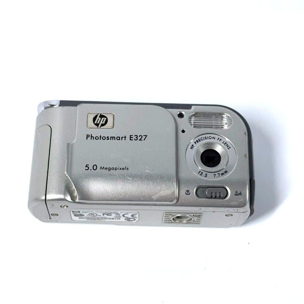 HP PhotoSmart E327 5.0MP 2x Zoom AA Battery ~ Digital Camera - Silver - TESTED